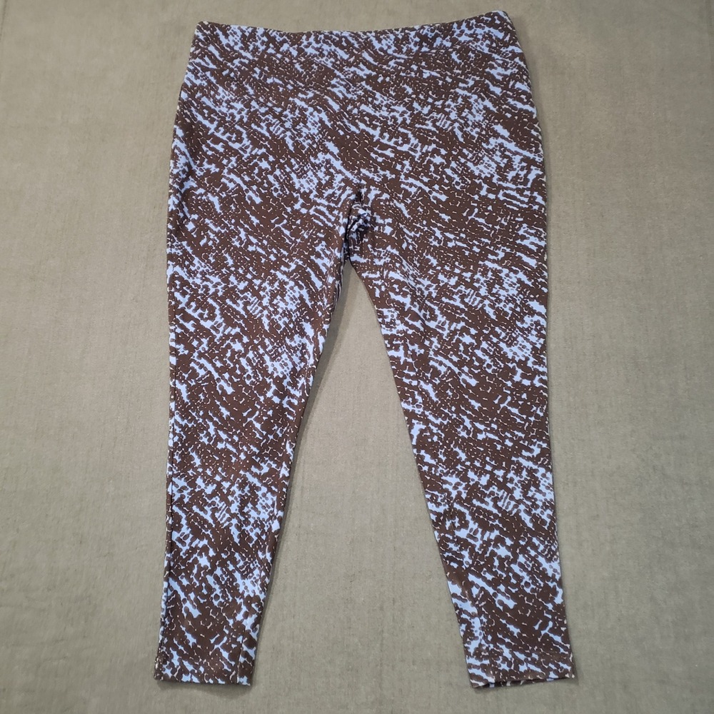 Terra & Sky Leggings Womens 2X Blue Black Snake Texture High Rise Fitted NEW‎